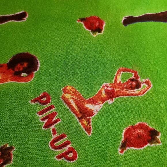 Pin Up Girl Print Coquette Wrap/Scarf Multi Color Art To Wear Model Strike Pose - Picture 7 of 10